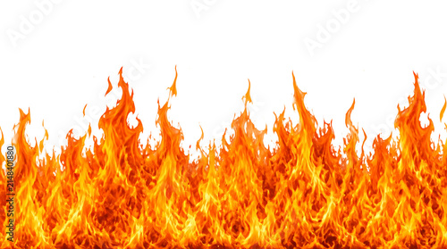 Vibrant, intense fire with dynamic flames and heat waves isolated on transparent background