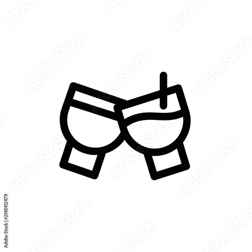 Foto Two drinking glasses clinking together for a celebratory toast icon