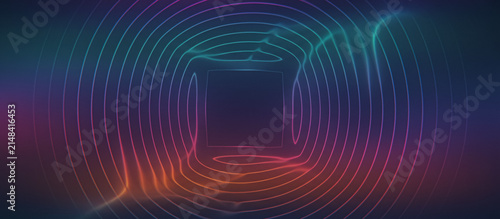 Abstract glowing neon lines tunnel background