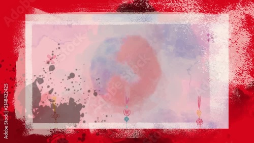 Watercolor Style Frame Motion grunge Background with Ink Splatter