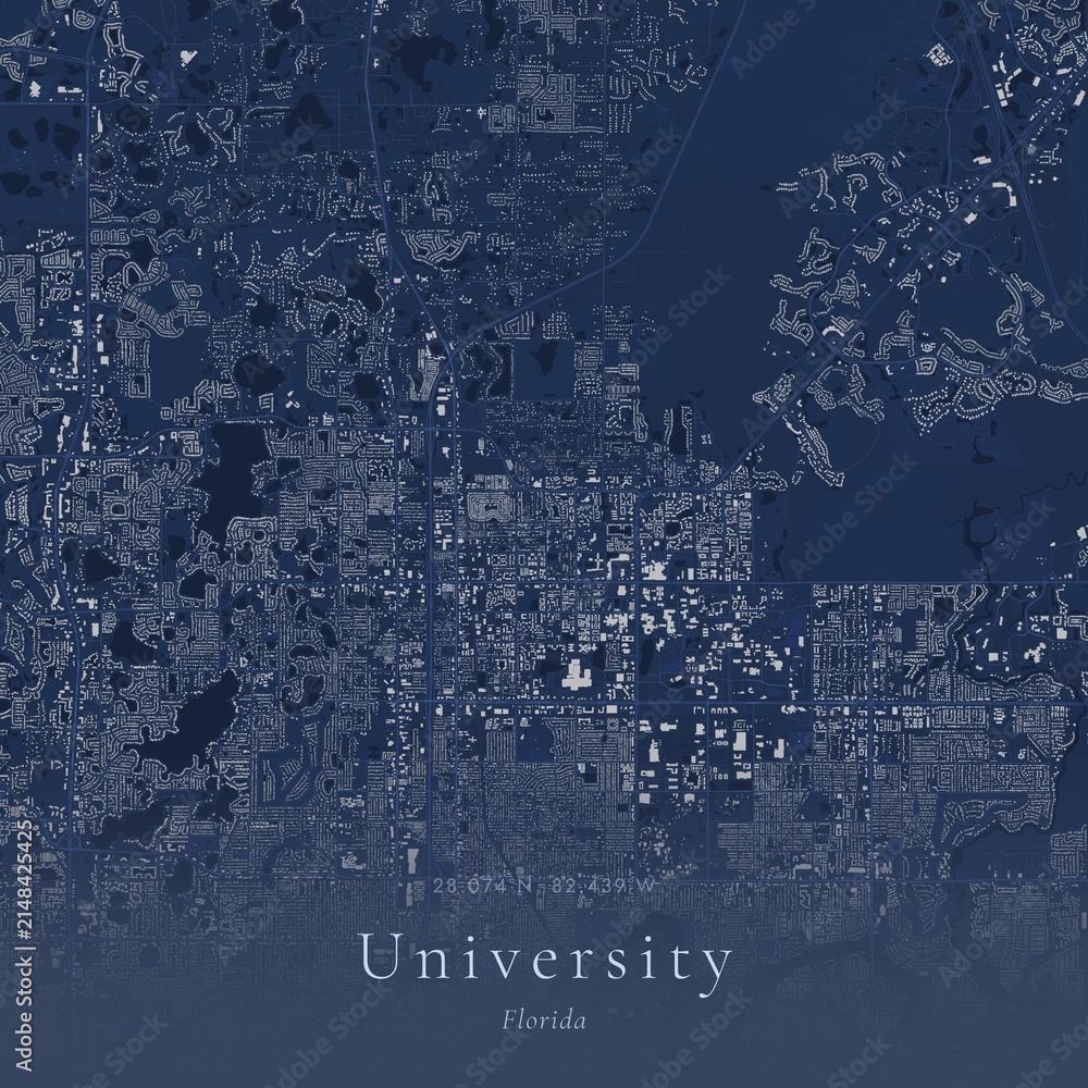 Obraz premium Blueprint Map of University, United States | Architectural Line Art Poster