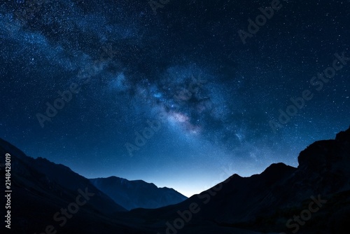 starry sky over the mountains