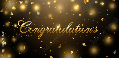 Congratulations Text With Golden Glitter
