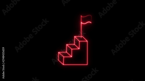 Business concept of victory, success, goal achiever, win, best worker, top employee and leadership. Success Milestone, Goal Completion Concept, Digital Growth Icon