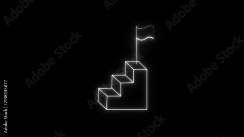 Business concept of victory, success, goal achiever, win, best worker, top employee and leadership. Success Milestone, Goal Completion Concept, Digital Growth Icon