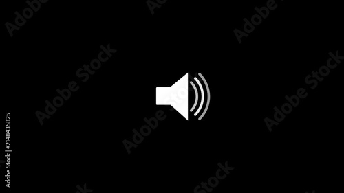 Animation of speaker volume, Microphone, sound Voice animated with speaker icon animation.  Music on and off animated on transparent background