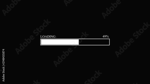 Abstract loading icon animation. Loading bar and percentage Futuristic progress loading bar 0-100 percent animation. ,alpha channel. on a  background. 4k Video