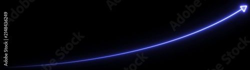 Neon business growth arrow animation. abstract business down to up arrow animation.  black background 4k.Zigzag up right arrow color.Increasing green arrow
