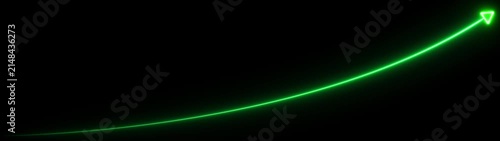 Neon business growth arrow animation. abstract business down to up arrow animation.  black background 4k.Zigzag up right arrow color.Increasing green arrow