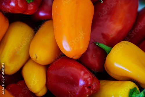 Colorful peppers gathered in a bowl during a market visit in the afternoon