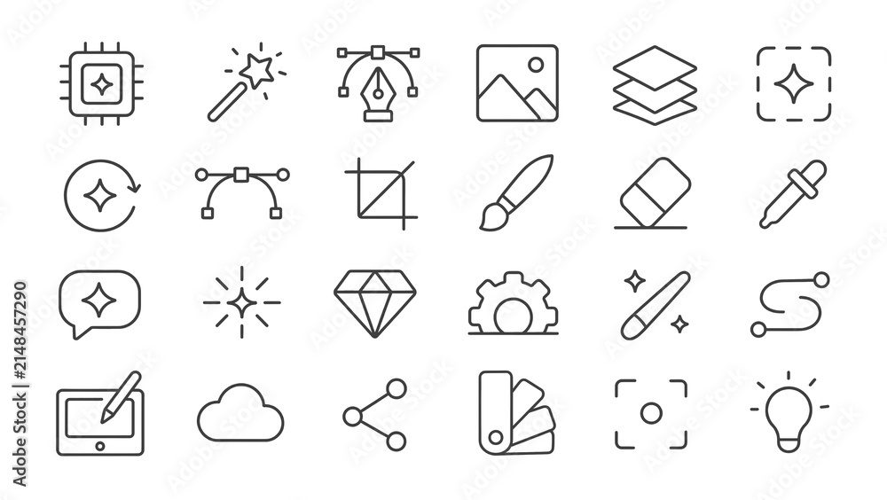 Fototapeta premium Collection of graphic design icons and symbols for creative projects and applications