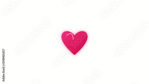 Pink heart shape on white background  