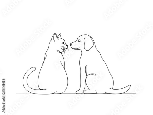 Two dogs kissing and hugging happily