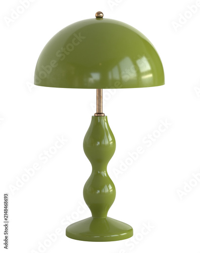 Mid century table lamp isolated on a white background