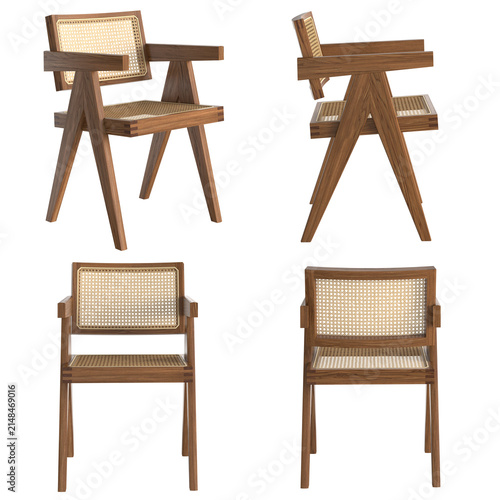 Modern retro vintage chair in different view