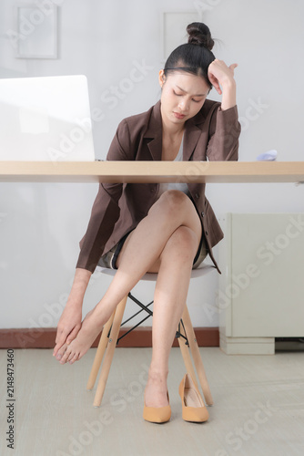 Bild auf Leinwand Foot pain relief concept