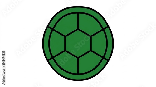 Turtle shell pattern icon in green and black colors