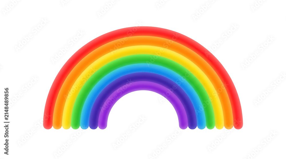 Fototapeta premium Vibrant Rainbow Arc, Colorful Spectrum Arch, Bright Weather Phenomenon, Joyful Symbolism, Graphic Element