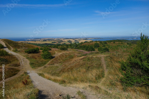 Multiple hiking trails across the landscape of Mols Bjerge National Park