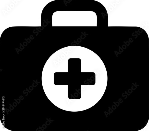 Simple medical first aid kit icon isolated on transparent background
