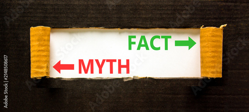 Принти на полотні Fact or myth words symbol