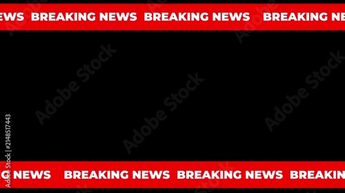 News lower third background overlay template with green screen, TV broadcast style animation for breaking news or live updates .Breaking news lower third 3rd chyron l3rd loop 4k video