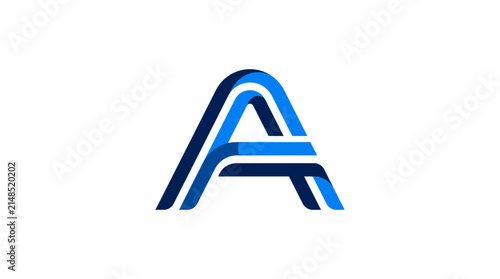 Stylized blue overlapping letter A logo design.