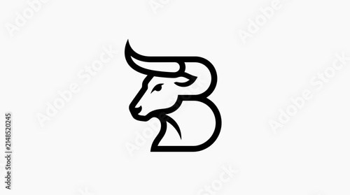 Stylized bull head letter B logo.