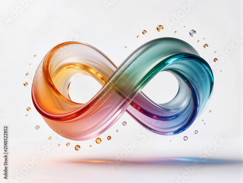 Transparent Glass Infinity Symbol With Gradient Colors