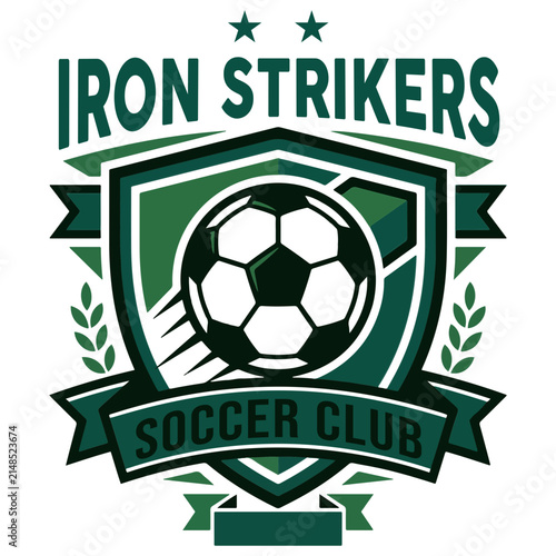  Soccer logo or football club sign badges. Football logo with shield background vector design.
