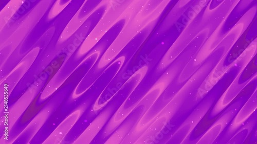 Abstract background with flowing purple and pink liquid waves and small glowing particles.