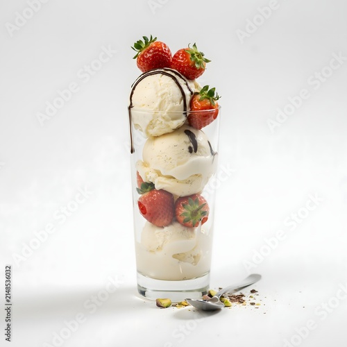 ice cream with strawberry