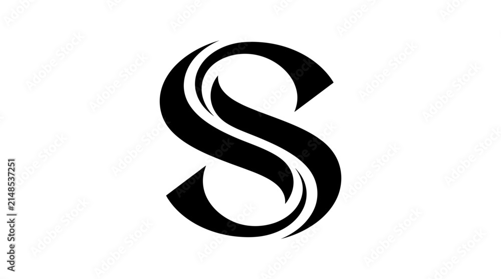 Fototapeta premium Stylized letter S logo with sleek curves