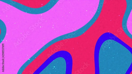 Abstract background with vibrant wavy shapes in pink red and blue colors.