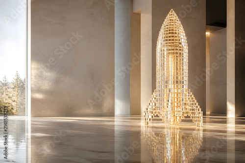 Luxury Rocket Above Endless Clouds Symbolizing Limitless Startup Potential