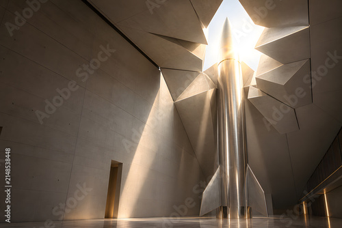 Rocket Breaking Through Concrete Ceiling as Business Breakthrough Concept