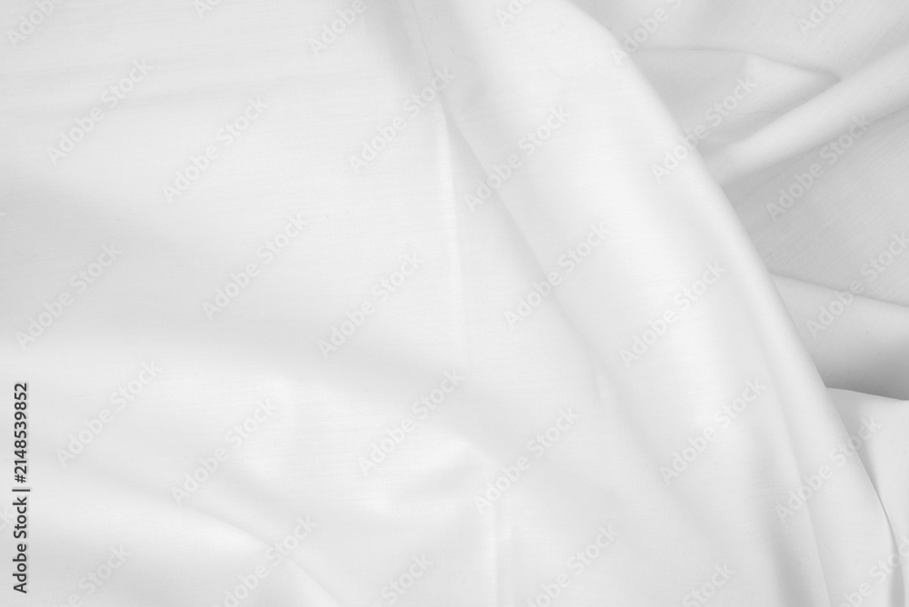 Fototapeta premium white fabric folds in close up view