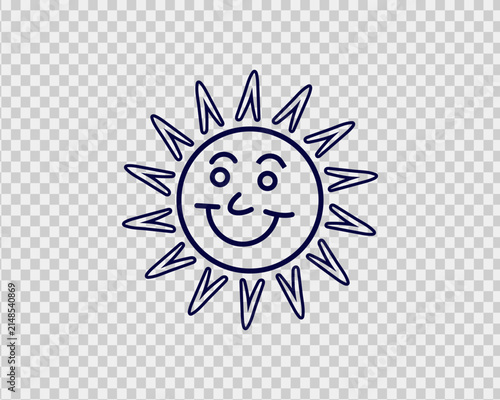 cartoon sun smiling line icon vector illustration