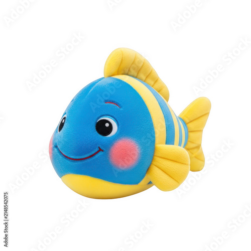 Cute cartoon fish with happy expression
