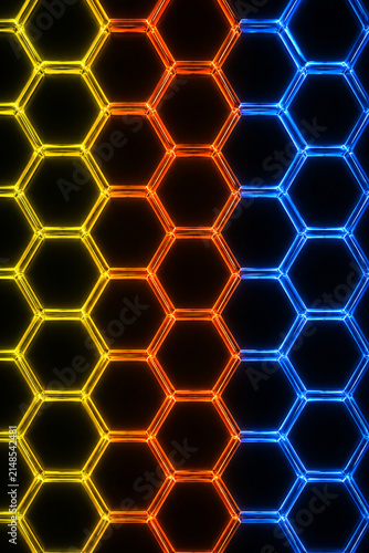 abstract background with hexagons, in vertical	