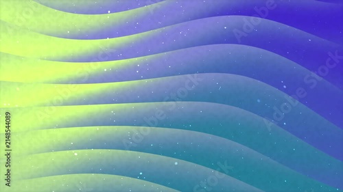 Abstract background featuring smooth flowing waves in vibrant gradient colors of green and blue.