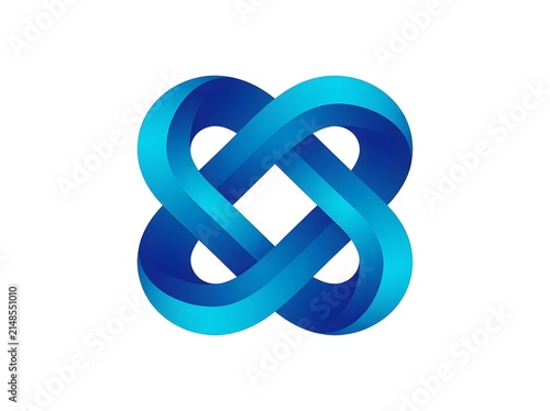 Obraz na płótnie Abstract geometric logo design with continuous loop shape