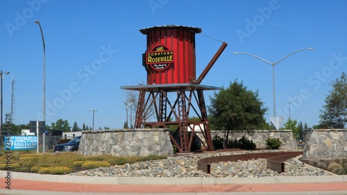 Roseville's new roundabout project is located at the intersection of Washington Boulevard, Lincoln Street and features an iconic water tower and sign.