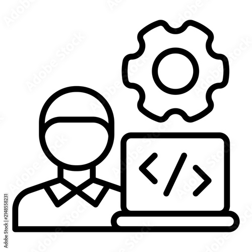 Bild auf Leinwand Software Developer Line Icon