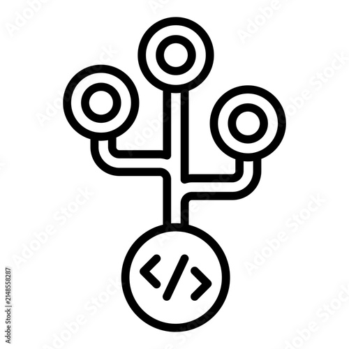 Canvas Print Code Branch Line Icon