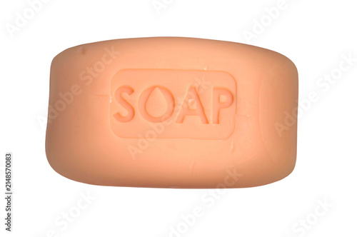 Peach Soap Bar Isolated on Transparent PNG for Skincare Packaging Design and Hygiene Product Advertising Mockup