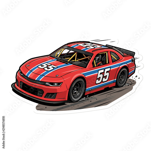 American racing car vector illustration
