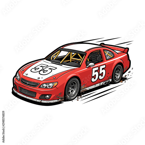 American racing car vector illustration