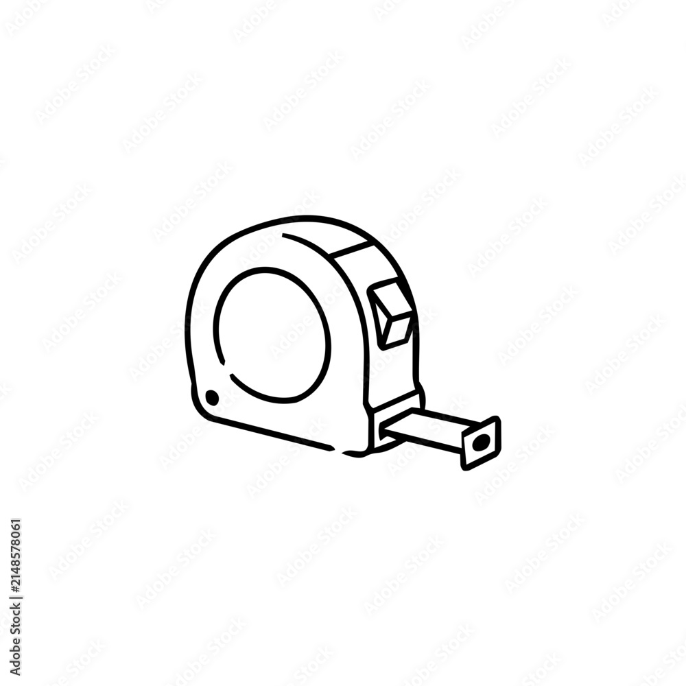 Fototapeta premium Tape Measure Outline Vector Icon