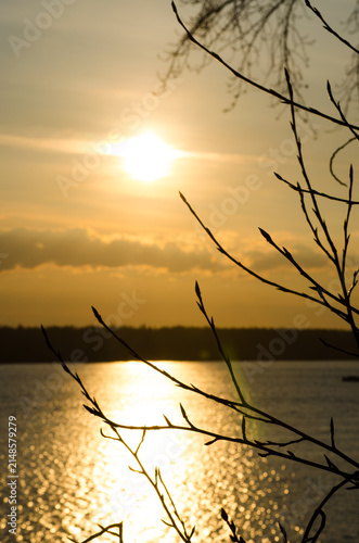 Sunset by the river